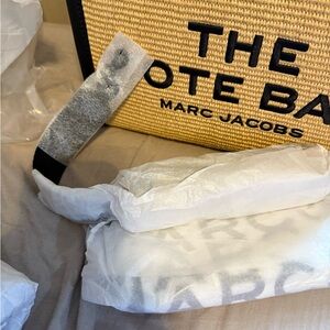 Marc Jacobs Woven Black Tote with red interior limited edition Authentic large